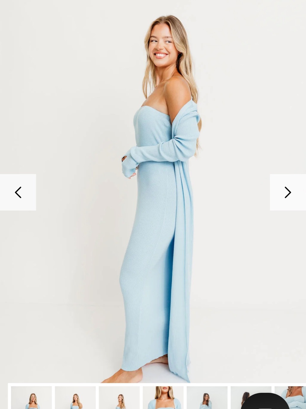Lima Two Piece Dress Set- Light Blue - Picture 3 of 7